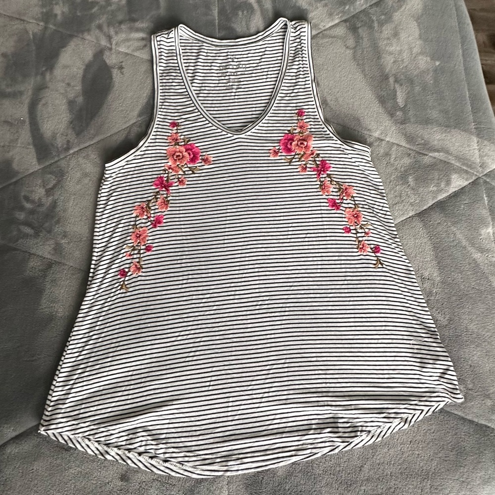 AE Soft & Sexy Stripped Tank w. Floral Designs